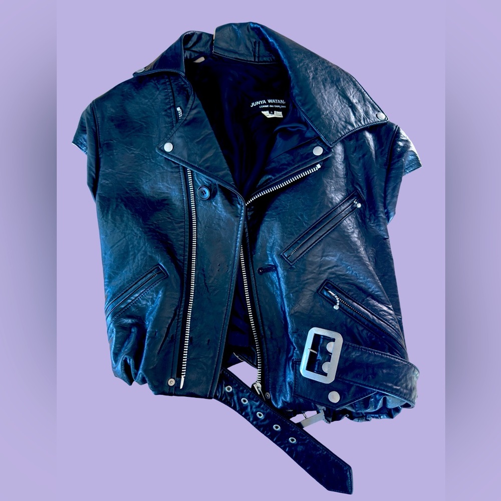 Junya Watanabe Comme Des Garçons Deconstructed Motorcycle Vest Vegan Leather